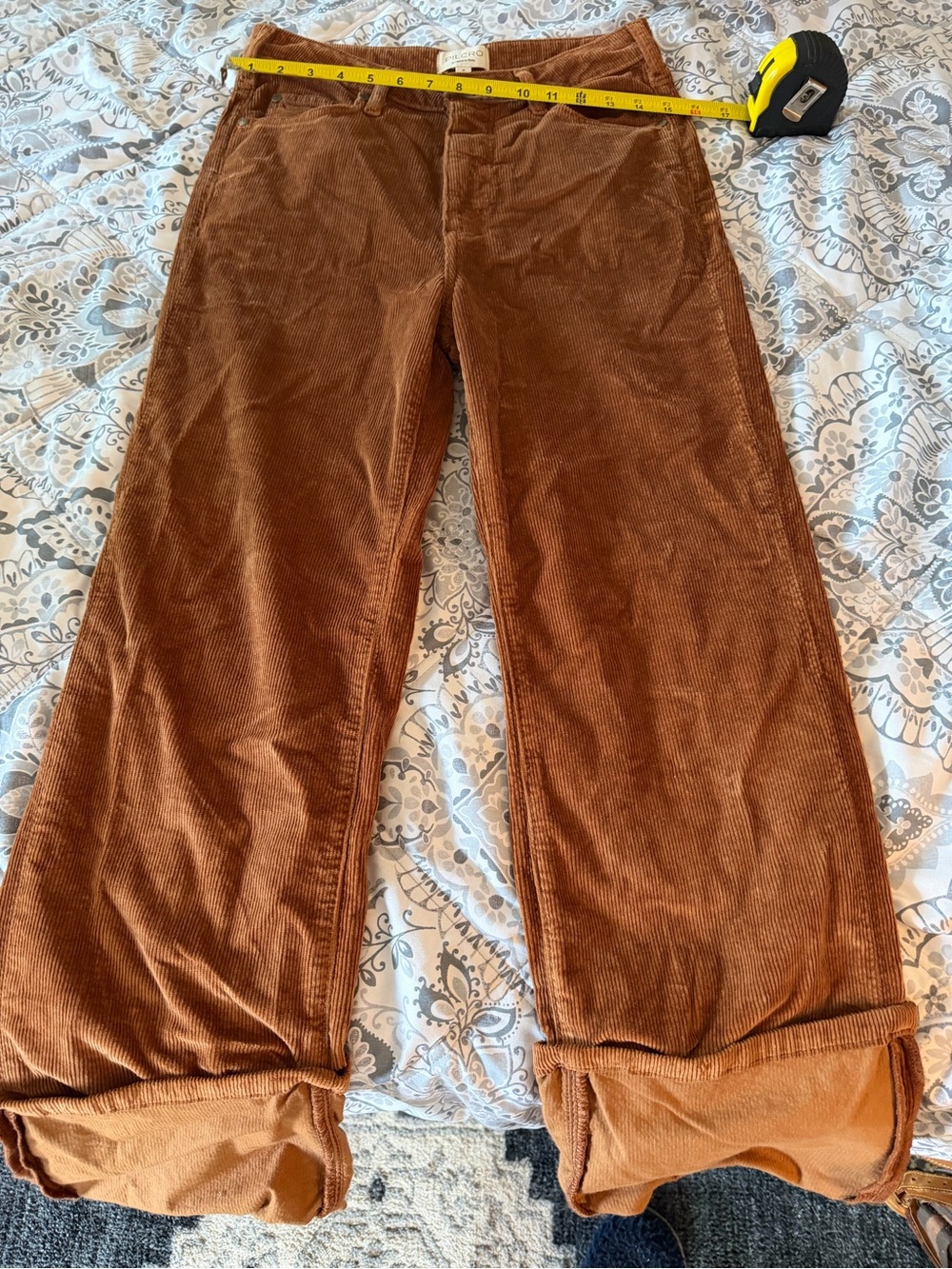 Pilcro Ribbed Corduroy Pants in Warm Brown